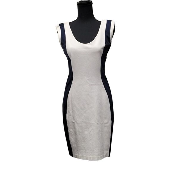 MNG Cream & Navy Colorblock Sleeveless Suit Dress - Picture 11 of 11